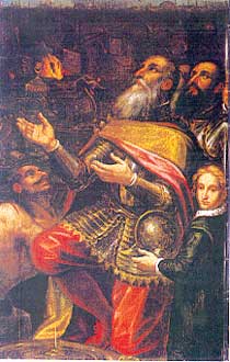 Alessandro e Giovan Battista Maganza, Sebastiano Venier ringrazia il Signore dopo la vittoria della Lega Santa a Lepanto