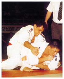 Giorgio Vismara impegnato sul tatami.