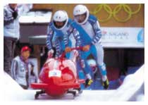 Guenther Huber e Antonio Tartaglia, medaglia d'oro ex-aequo con i canadesi Lueders e McEachern, nel bob a due a Nagano nel 1998.