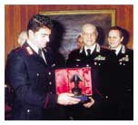 Alberto Tomaba con i generali Luigi Federici e Alessandro Vannucchi.