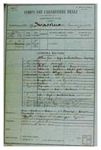 Stato di Servizio del Maggiore Francesco Saverio Massiera.