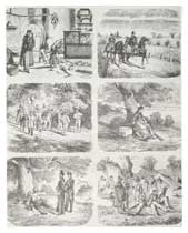 Incisioni tratte dal volume di Giacomo Oddo, "il brigantaggio", pubblicato nell'anno 1864.