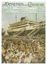 le truppe italiane sbarcano in Africa Orientale (Domenica del Corriere).