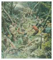 la colonna dei generale Geloso si apre la strada nella zona dei Galla e Sidama, nella regione occidentale dell'Etiopia (luglio 1936).