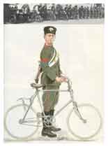 carabiniere ciclista di Rodi in uniforme di servizio (tavola di Giorgio Cantelli).