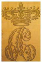 cifra reale (ricamata in argento) per la gualdrappa degli ufficiali (dal "Giornale Militare", 1833).