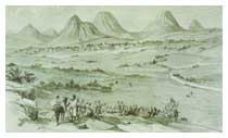 Adua vista dalla strada di Axum. Adua persero la vita 4000 italiani.