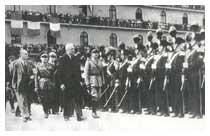Enrico De Nicola alla celebrazione del 133° annuale dell'Arma, il 5 giugno 1947