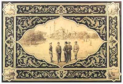 Una cartolina d'epoca, che ripropone militari delle diverse Gendarmerie presenti a Costantinopoli negli anni venti.