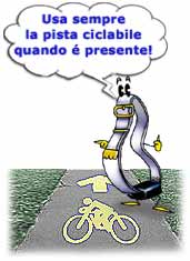 Vignetta raffigurante una pista ciclabile