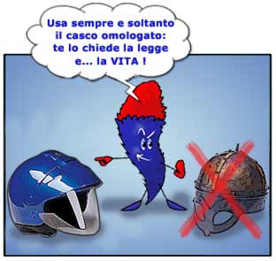 Vignetta raffigurante caschi due caschi.