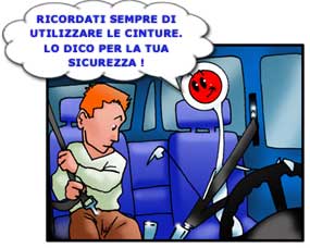 Bambino che in macchina si mette la cintura di sicurezza