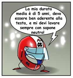 Un casco animato da motociclista
