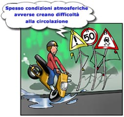 Cartelli animati avvertono di un pericolo