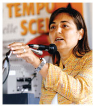 Un momento della cerimonia dello scorso 8 marzo che si è tenuta nel settecentesco Teatro di Corte, organizzata dal Coordinamento Donne, struttura nata per volontà del vice segretario generale della Ugl, Renata Polverini