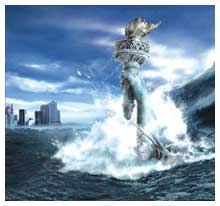 Un poster del film The Day after Tomorrow, che racconta seppure in modo fantasioso e spettacolare i terribili effettti di un mutamento improvviso del clima della terra