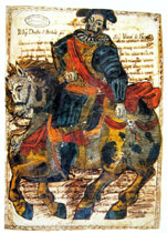 Il duca d'Arcos (xilografia acquarellata, 1648).