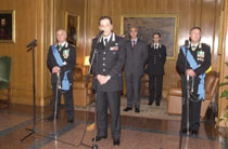 Nella sala di Rappresentanza del Comando Generale si e' svolta la cerimonia del passaggio di consegna tra il nuovo Capo di Stato Maggiore Elio Toscano e il generale di Divisione Giorgio Piccirillo.