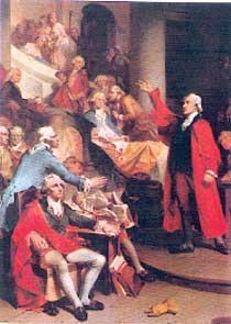 L'avvocato virginiano Patrick Henry pronuncia una requisitoria contro il re e il governo inglese