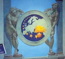 Un affresco eseguito fra il 1999 e il 2000 dagli allievi dell'Accademia delle Belle Arti di Roma sulle pareti della sede del Comando Politiche Agricole.
