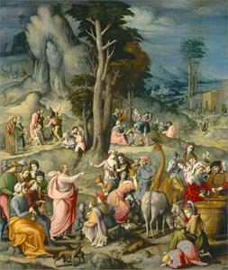 FOTO C - DIDA La raccolta della manna - olio su tela dell_artista bacchiacca 1494 - 1557 conservato presso la National Gallery of art Washington