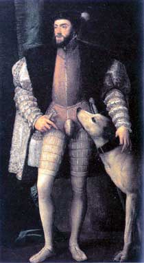 Carlo V con il cane, opera di Tiziano
