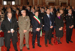 Un momento della cerimonia religiosa