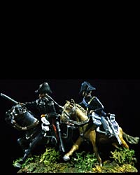 Toy soldiers - 1848 Ufficiale e carabiniere in uniforme da campagna - Figurino dipinto da Marco Quagliariello