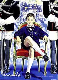 Festa dell'Arma 1999 un bambino siede sulla sedia del Presidente della Repubblica