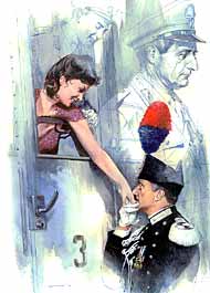 Dal film "Pane amore e ...fantasia" - Vittorio De Sica e Gina Lollobrigida