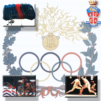 Picture showing moments of the athletic activity of the carabinieri.