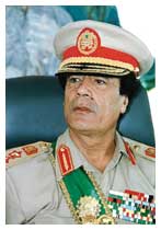 Il colonnello Gheddafi, leader del Paese africano