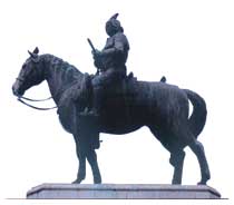La statua equestre dedicata al fondatore della città, Bruno Maurizio de Zabala, nella omonima piazza della Ciudad Vieja