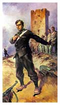 Particolare del quadro di Vittorio Pisani ispirato all'episodio del vice brigadiere Salvo D'Acquisto.