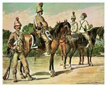 Militari della 'Compagnia Carabinieri d'Africa' (1888) nella raffigurazione di Quinto Cenni.