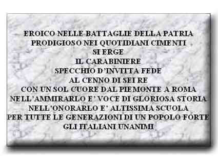 Lapide con epigrafe dettata da Paolo Boselli, già Presidente del Consiglio.