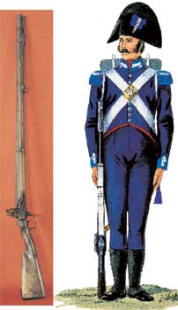 Fucile leggero a pietra focaia ad avancarica in dotazione ai carabinieri a piedi sin dalla loro origine.