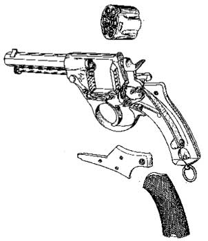 Revolver modello 1874 parzialmente smontato.
