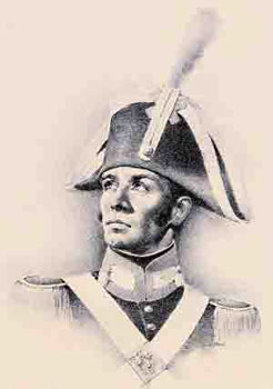 Carabiniere a piedi in uniforme da parata con le variazioni del 1818.