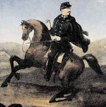 Carlo Ademollo, 'Ufficiale dei Carabinieri a cavallo con spencer' (1873). Olio su tela, proprietà del Comando Generale dell'Arma dei Carabinieri.