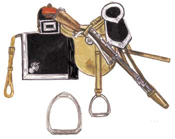 Bardatura da parata per brigadieri e carabinieri in dotazione dal 1870 al 1885 circa. La carabina è il modello 1860 modificata a retrocarica con il sistema Carcano.