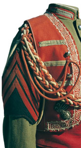 Particolare della farmula dell'uniforme di parata di uno jusbasci (zaptié graduato).