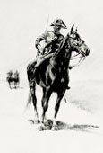 Giorgio Olivetti, 'Carabiniere a cavallo in tenuta da campagna' (1915)