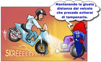 Vignetta con ragazzo che guida un motorino