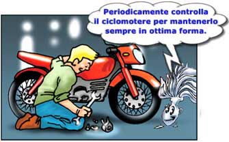Vignetta con ragazzo che aggiusta un motociclo