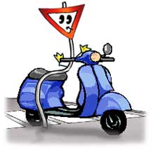 Vignetta raffigurante un motociclo