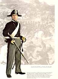 Brigadiere dei Carabinieri a cavallo in Uniforme da Campagna (1843-1870).