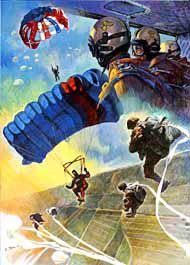Pagina dx. mese aprile 1987 - I Carabinieri paracadutisti.