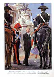 Il Presidente della Repubblica e due Carabinieri a cavallo