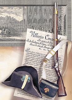 Regie Patenti, cappello da Carabiniere 1814, bandoliera, carabina